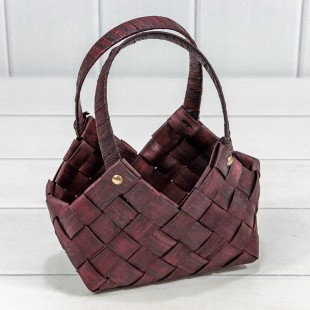 Корзина плетёная 20*11*12/21 (±5%) из секвойи с ручками Бурый 1/60 Арт: 420332/1051