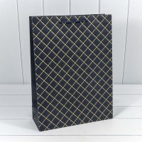 Пакет подарочный "Ромб" Синий 31*42*12 210г 1/20 1/80 Арт: 000391A/8