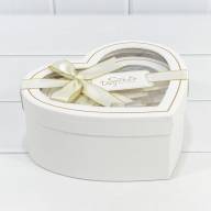 Коробки &quot;Сердце&quot; Набор 1/3 22,2*19,5*9 с окошком и бантом Белый 1/18 Арт: 721610/8 - Коробки "Сердце" Набор 1/3 22,2*19,5*9 с окошком и бантом Белый 1/18 Арт: 721610/8