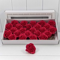 Декоративный цветок-мыло "Большая роза" Малиново-красный 6,5*7 25шт. 1/20 Арт: 420053/17