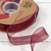 Лента Органза 2,5см*100ярд Бордовый 1/8 1/32 Арт: 559-25/1048