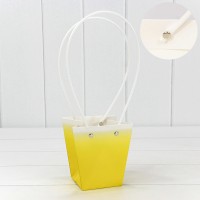 Пакет подарочный "Ваза для цветов" 12,5*12*8 260г "Градиент" Жёлтый 1/10 1/200 Арт: 000184H/5