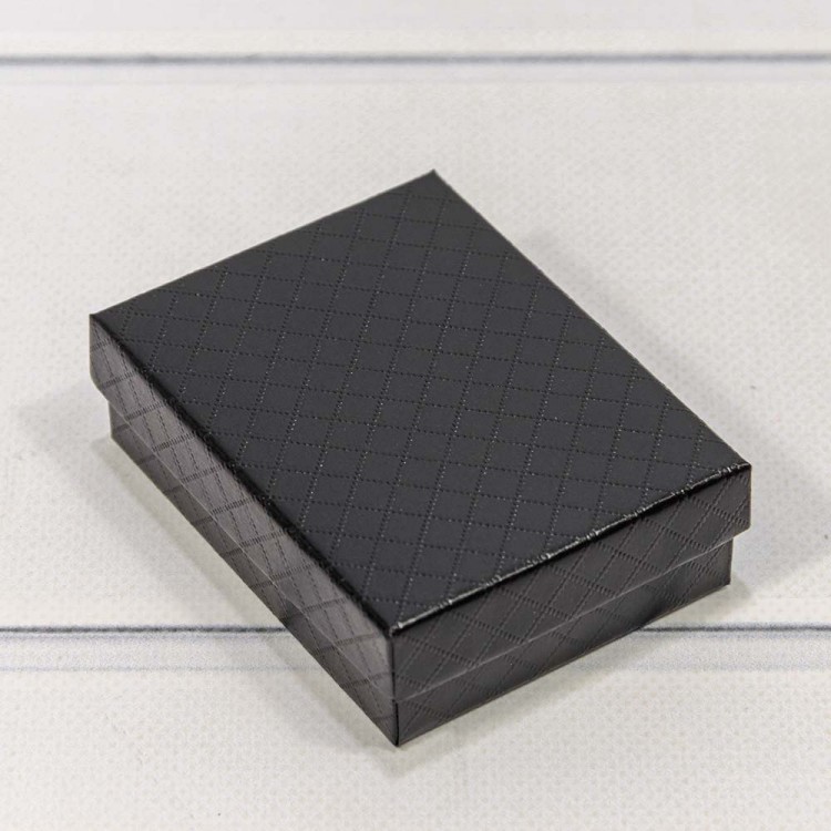 Коробка Прямоугольная 9*7*2,8 "Ромбики" Чёрный 1/12 1/240 Арт: 61279/7