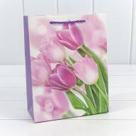 Пакет подарочный с блёстками "Тюльпаны" (микс 311) 18*23*10 210г 1/20 1/360 Арт: 000311E - Пакет подарочный с блёстками "Тюльпаны" (микс 311) 18*23*10 210г 1/20 1/360 Арт: 000311E