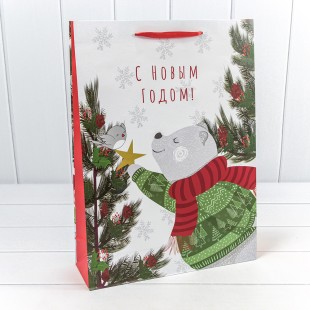 Пакет подарочный "Новый год" (микс 430) 33*45*11 157г 1/20 1/240 Арт: 300430A