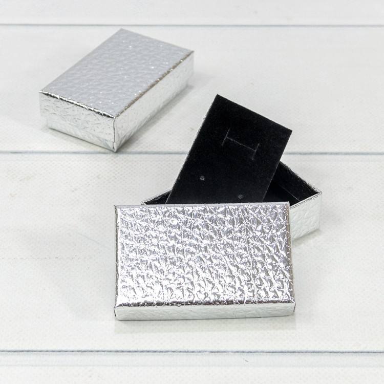 Коробка Прямоугольная 8*5*2,5 "Кожа крокодила" Серебряный 1/24 1/360 Арт: 62658/4