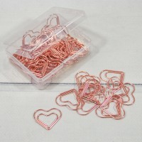 Скрепки декоративные фигурные набор (50 шт.) 2,5*2,2 "Сердце" Бронзовый 1/12 1/240 Арт: 000782/1