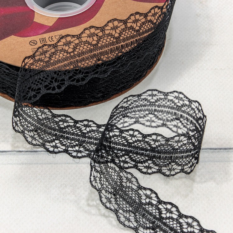 Лента Фатин 3см*45ярд Чёрный 1/8 1/96 Арт: 573-3/4