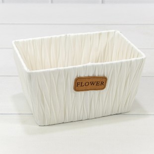 Корзина плетёная Прямоугольная 18*12*11 (±5%) из пластика Белый 1/80 Арт: 420133/1
