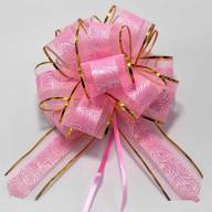 Бант-шар 5 см &quot;С оргазной и золотой полосой&quot; 1/50 1/1000 Арт: 000535-5 - Бант-шар 5 см "С оргазной и золотой полосой" 1/50 1/1000 Арт: 000535-5