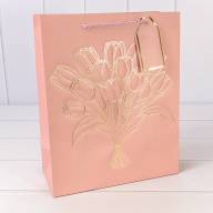 Пакет подарочный с тиснением &quot;Букет&quot; (микс) 26*32*12 210г 1/20 1/240 Арт: 000330C - Пакет подарочный с тиснением "Букет" (микс) 26*32*12 210г 1/20 1/240 Арт: 000330C