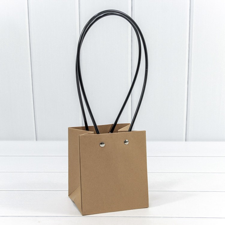 Пакет подарочный "Ваза для цветов" 13*11,5*12 Крафт 1/10 1/250 Арт: 000170F