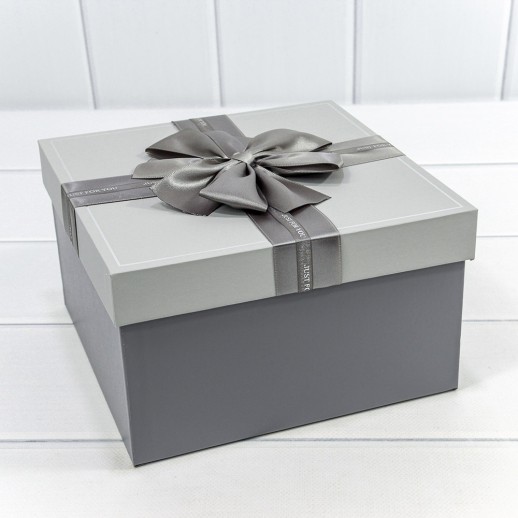 Коробки Квадратные Набор 1/3 21*21*12,3 с бантом "Just For You" Серый 1/18 Арт: 721620/1