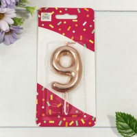 Свеча для торта Цифра 9 Бронзовый 6см 1/12 1/120 Арт: 20010-91/9