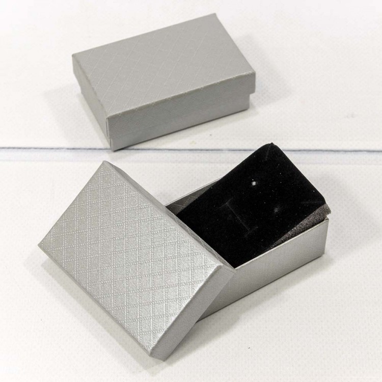 Коробка Прямоугольная 8*5*2,5 "Ромбики" Серый 1/24 1/360 Арт: 61258/6