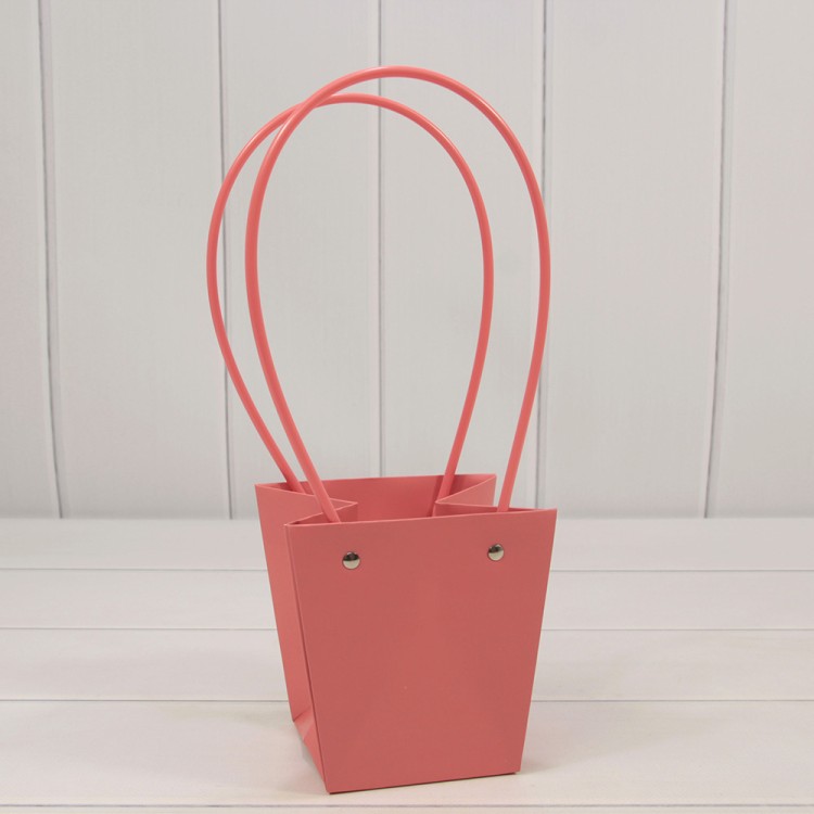 Пакет подарочный "Ваза для цветов" 13*10*13 Тёмно-розовый 1/10 1/250 Арт: 000586F/6